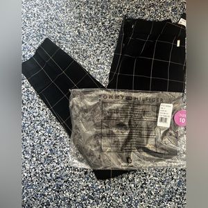 NWT Tommy Hilfiger Elastic Waist Plaid Ankle Pants - 10